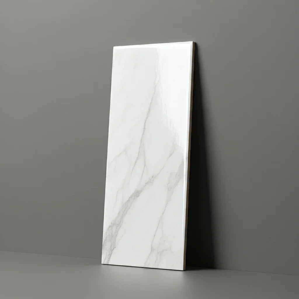 Carrara Marble Metro XL Flat Gloss Wall Tiles 10x30cm - Metro Tiles