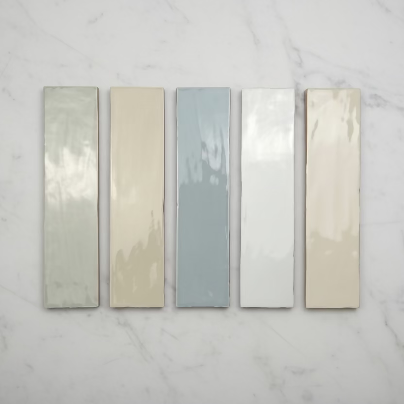 Dorset White Gloss Ceramic Wall Tiles 7.5x30cm