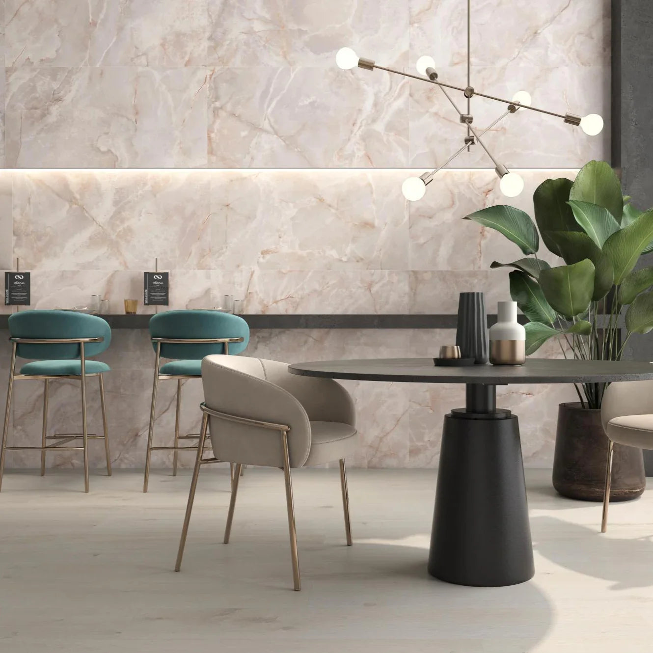 Onyx Large Marble Pink Wall and Floor Tiles 120x60cm - Metro Tiles