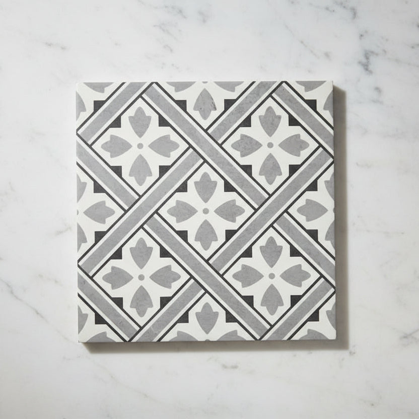 Flossie Grey Feature Tiles 33x33cm - Metro Tiles