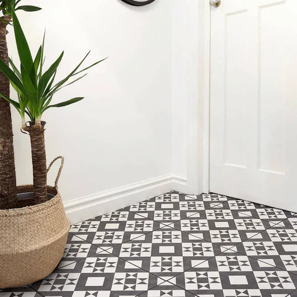 Monochrome Retro Patterned Tiles 33x33cm - Metro Tiles