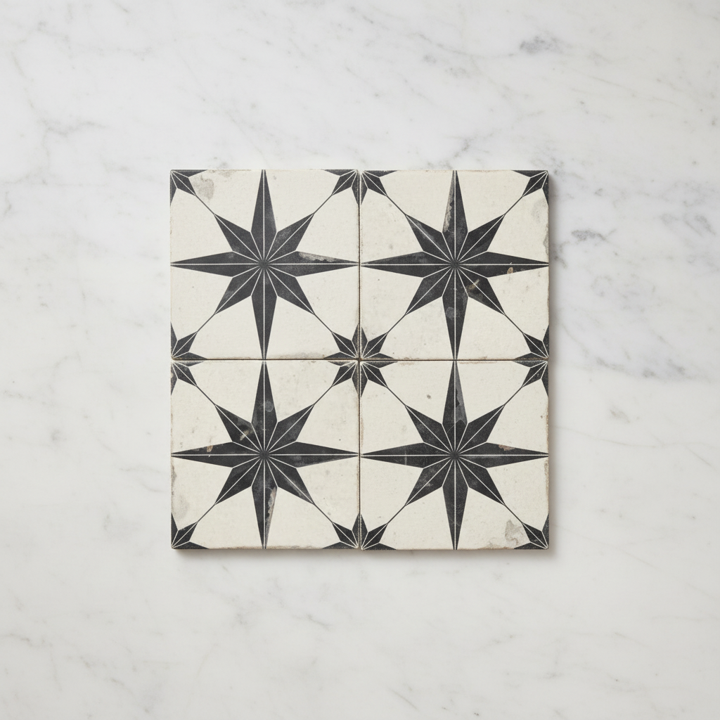 Black Star Patterned Tiles - Metro Tiles