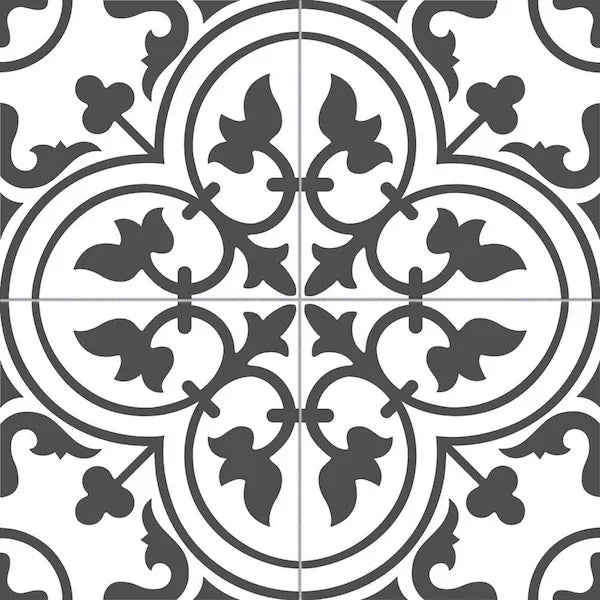 Salisbury Charcoal Black Patterned Tiles - Metro Tiles