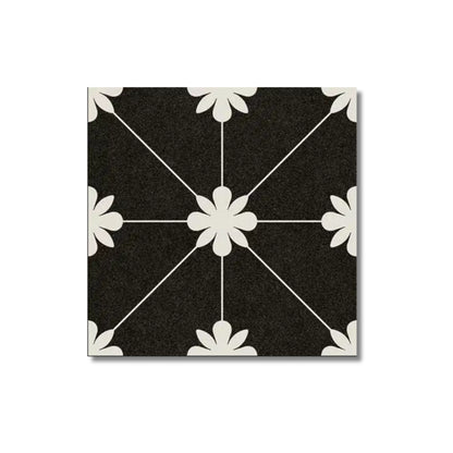 Lotus Black Wall and Floor Tiles 20x20cm - Metro Tiles