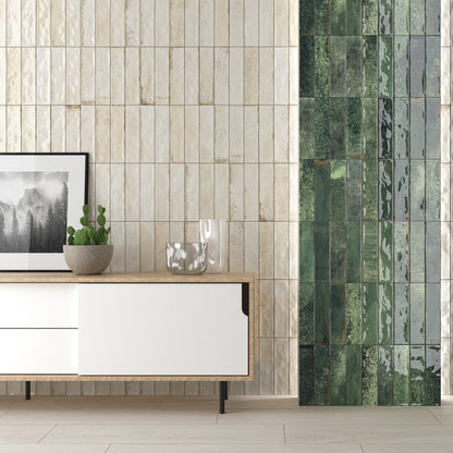 Rio Coconut White Gloss Wall Tiles 7.5x30cm
