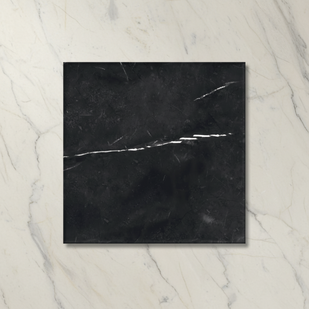 Chelsea Black Marble Porcelain Floor Tile 25x25cm