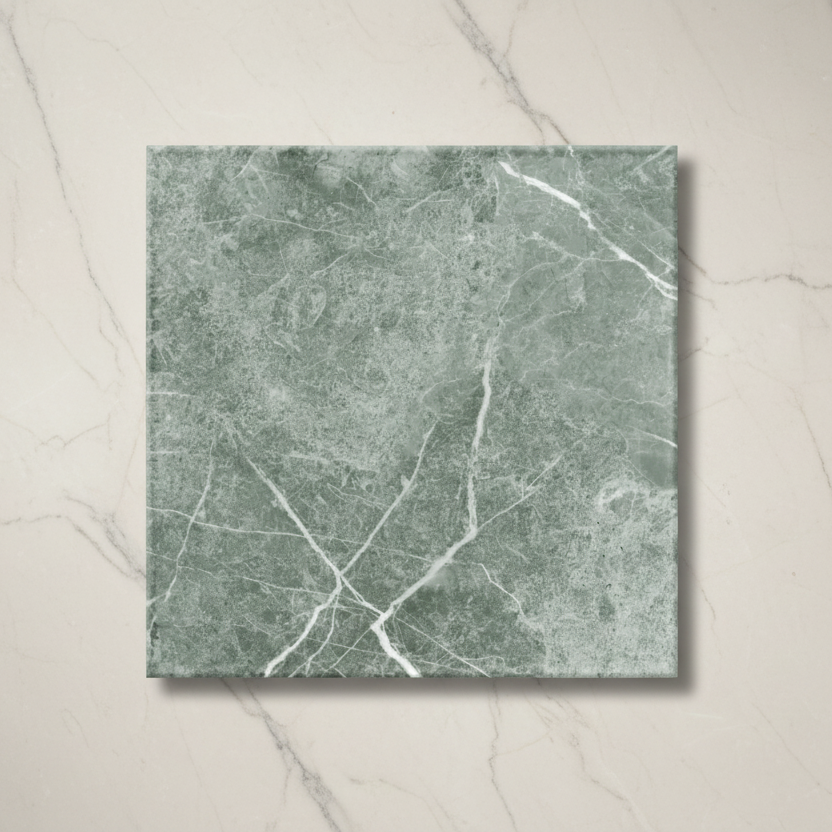 Chelsea Green Marble Porcelain Floor Tile 25x25cm