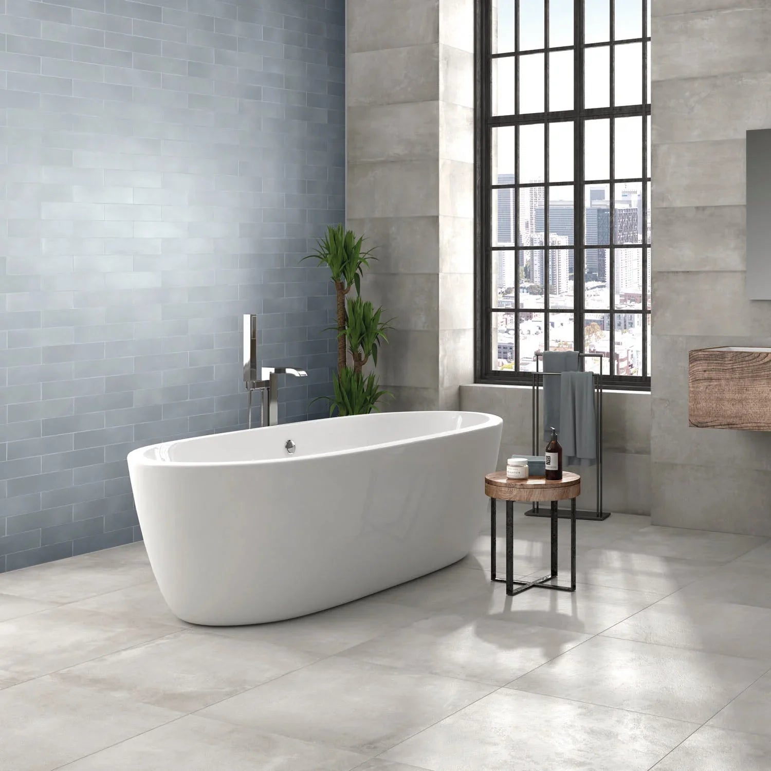 Manhattan Blue Wall and Floor Tile 7.2x29.5cm - Metro Tiles
