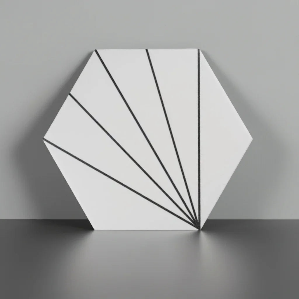 Palm Springs White Hex Tiles 21.5x25cm - Metro Tiles