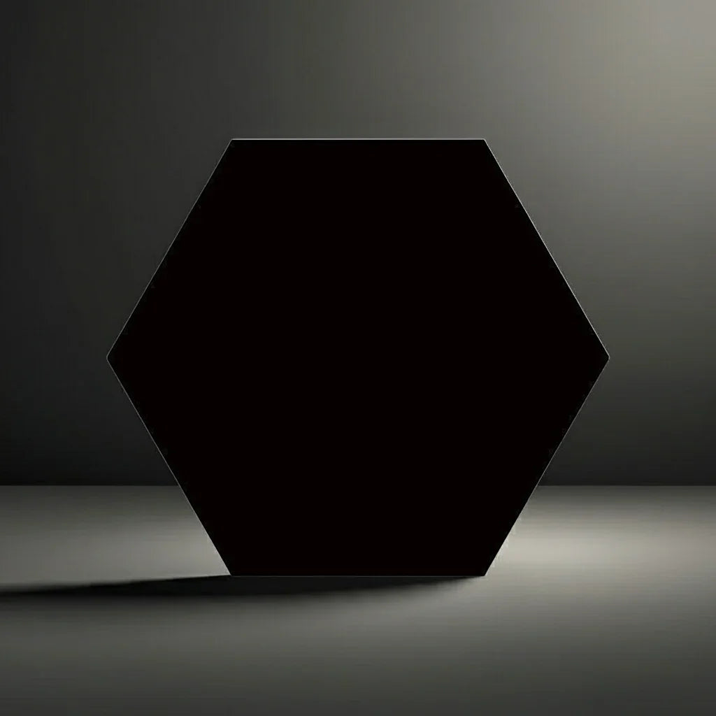 Hexagon Black Matt Floor And Wall Tiles 23x27cm - Metro Tiles