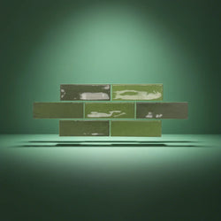 Vermont Green Mini Wall Tile 15x5cm - Metro Tiles
