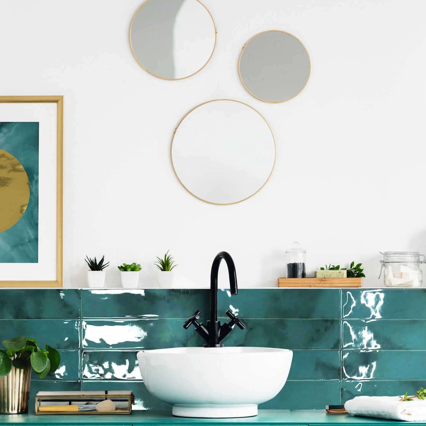 Lagoon Aquatic Teal Gloss 7.5x30cm - Metro Tiles