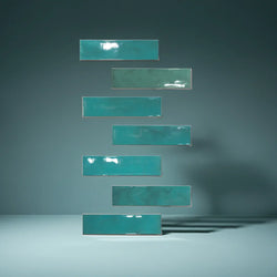 Lagoon Aquatic Teal Gloss 7.5x30cm - Metro Tiles