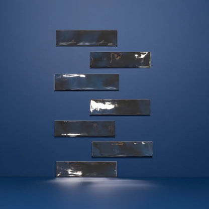 Lagoon Deep Blue Gloss 7.5x30cm - Metro Tiles