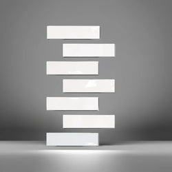 Lagoon Shiny White Gloss 7.5x30cm - Metro Tiles