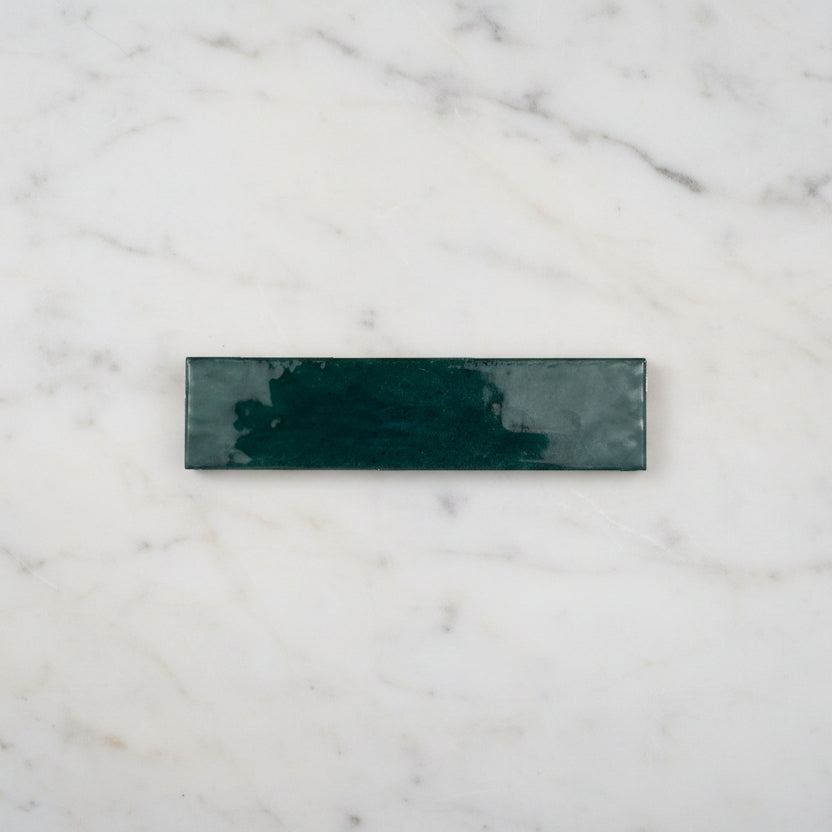 Lume Forest Green Wall And Floor Tiles 6x24cm