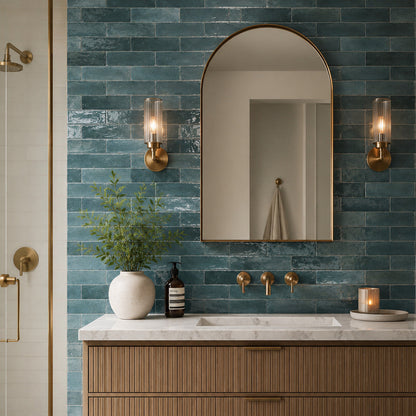 Lume Ink Blue Wall And Floor Tiles 6x24cm