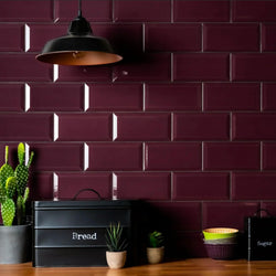 Metro Burgundy Gloss 10x20cm - Metro Tiles