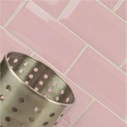 Metro Baby Pink Gloss 10x20cm - Metro Tiles