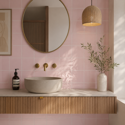 Modern Square Pink Flat Matt 15x15cm