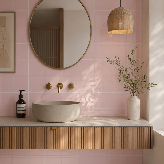 Modern Square Pink Flat Matt 15x15cm