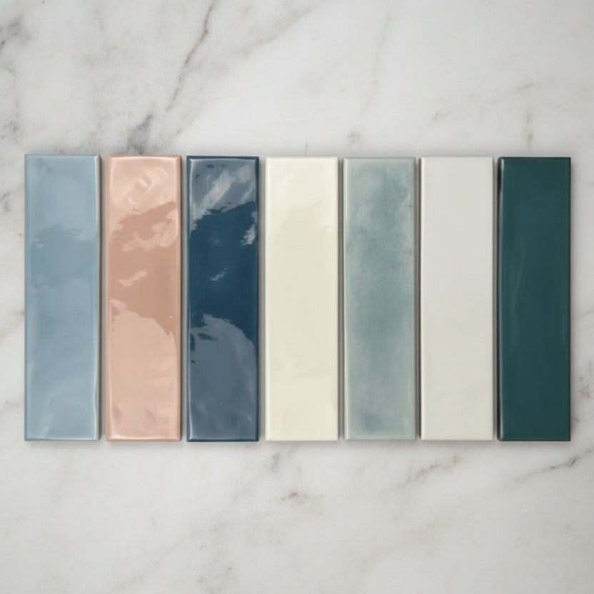 Opal Pink Gloss Wall Tiles 7.5x30cm