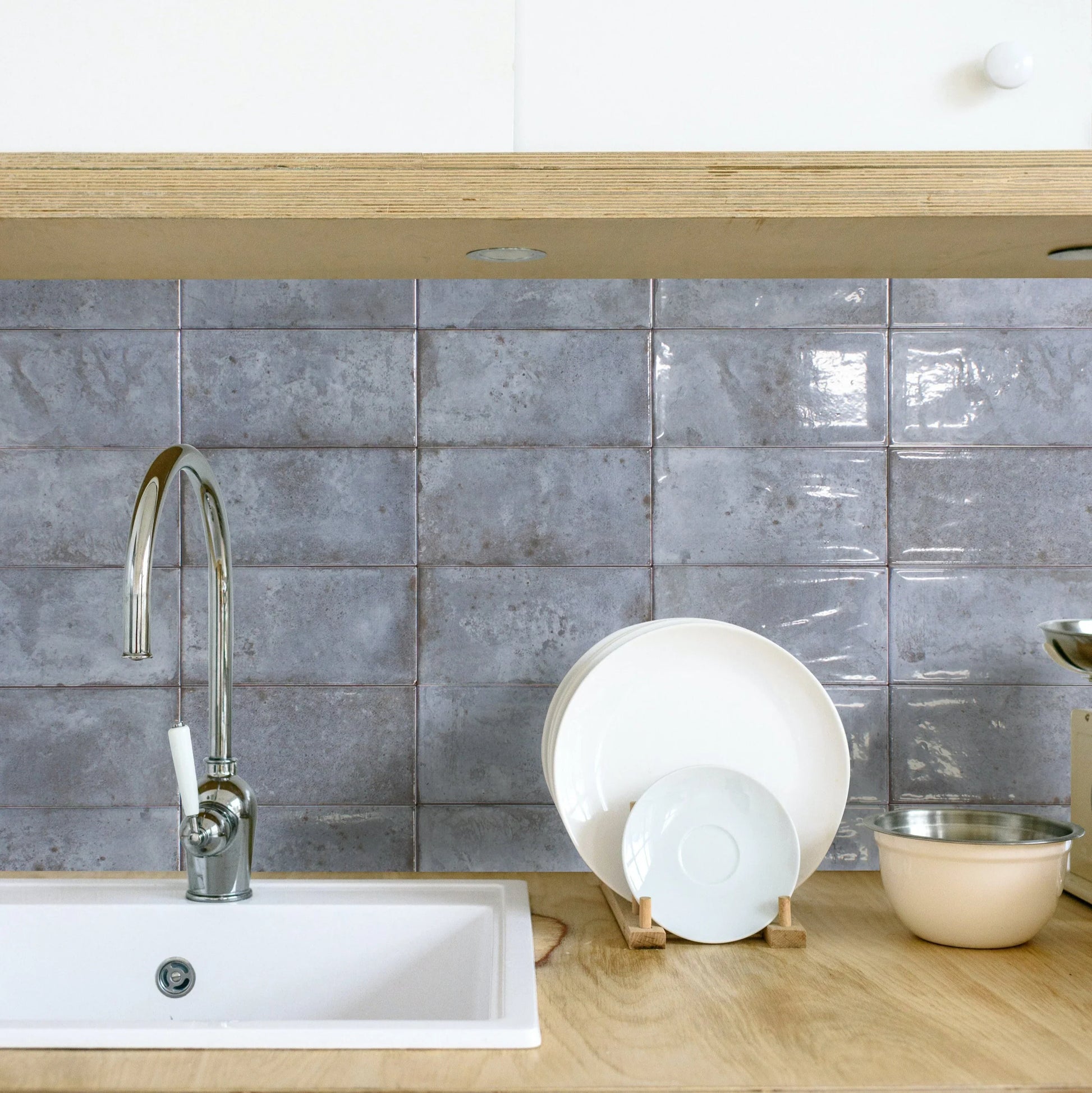 Pastel Blue Wall Tile 10x20cm - Metro Tiles