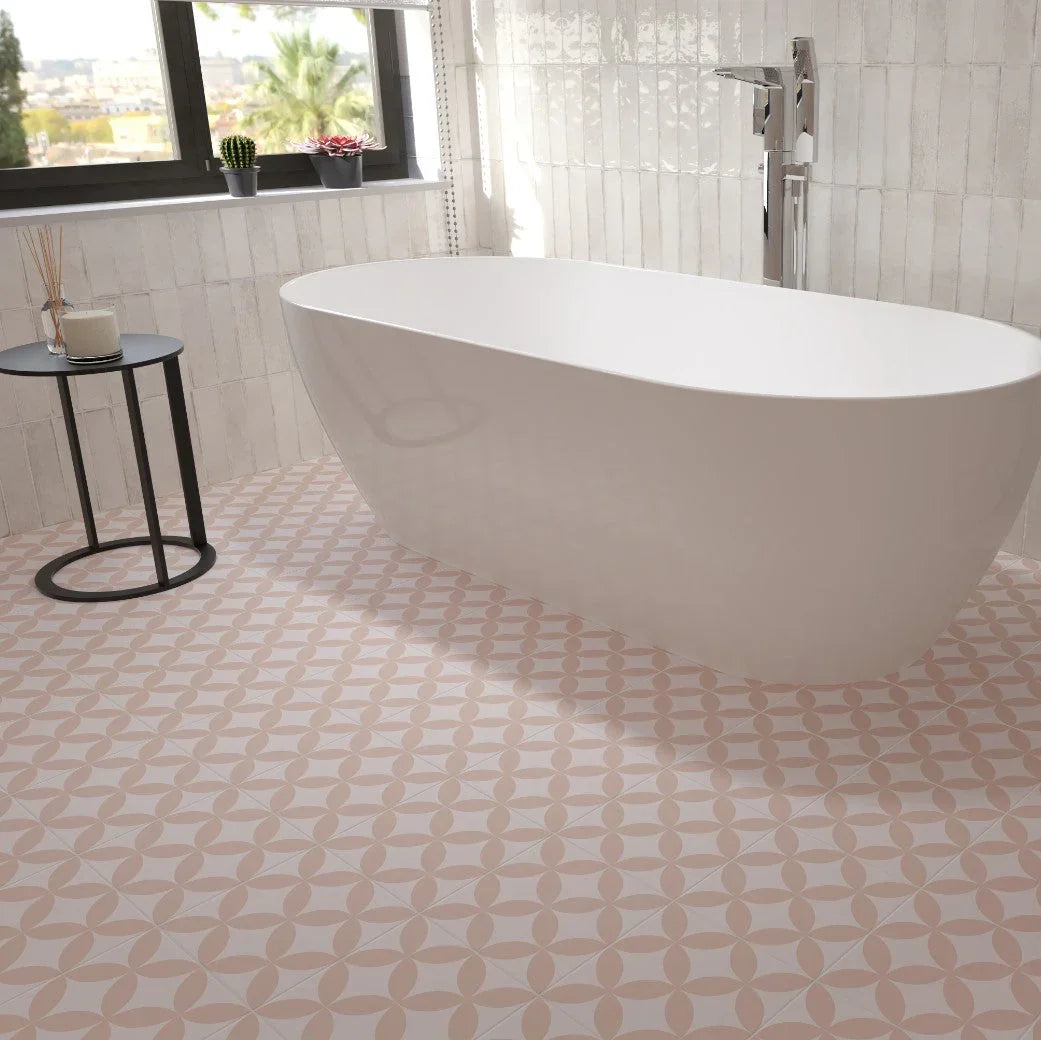 Petals Pink Feature Tile 22.5x22.5cm - Metro Tiles