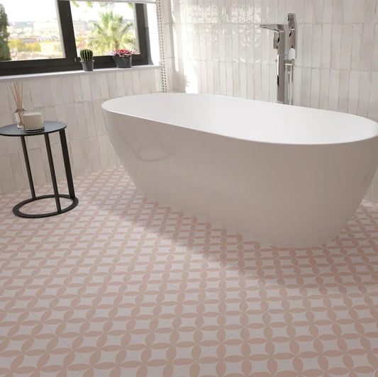 Petals Pink Feature Tile 22.5x22.5cm - Metro Tiles