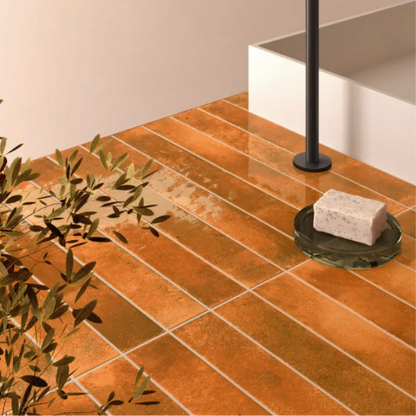 Subway Orange Wall Tile 5x40cm - Metro Tiles
