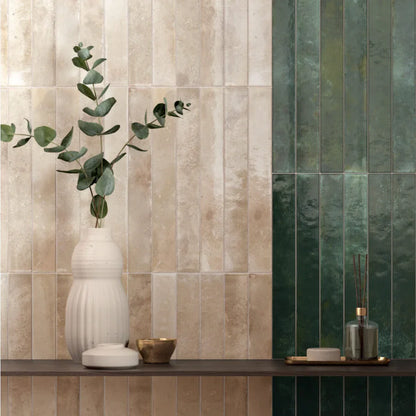 Subway Forest Green Wall Tile 5x40cm - Metro Tiles