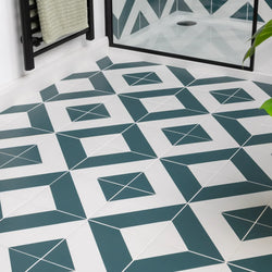 Striped Green Tile 22x22cm - Metro Tiles