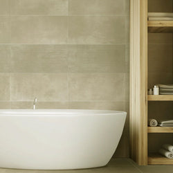 Concrete Cream Porcelain Wall and Floor Tiles 60x30cm - Metro Tiles