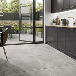 Concrete Grey Porcelain Wall and Floor Tiles 80x80cm - Metro Tiles