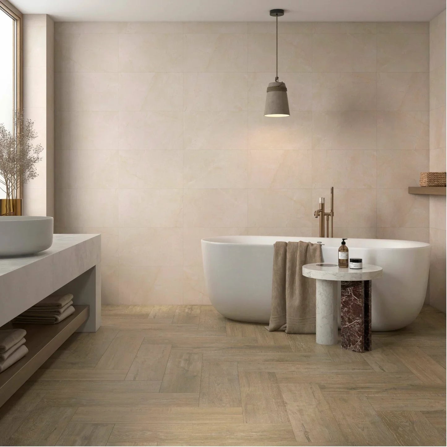 Lusso Dark Beige Wood 75x20cm - Metro Tiles