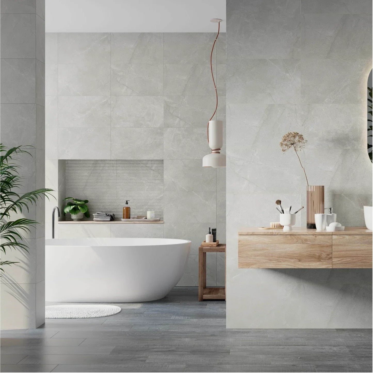 Lusso Grey Wood 75x20cm - Metro Tiles