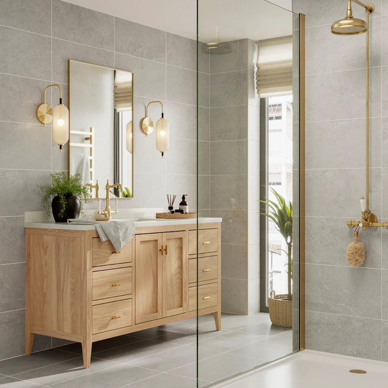 Alpine Matt Grey Stone Wall and Floor Tiles 60x30cm - Metro Tiles