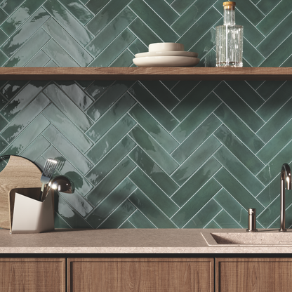 Opal Emerald Gloss Wall TIles 7.5x30cm