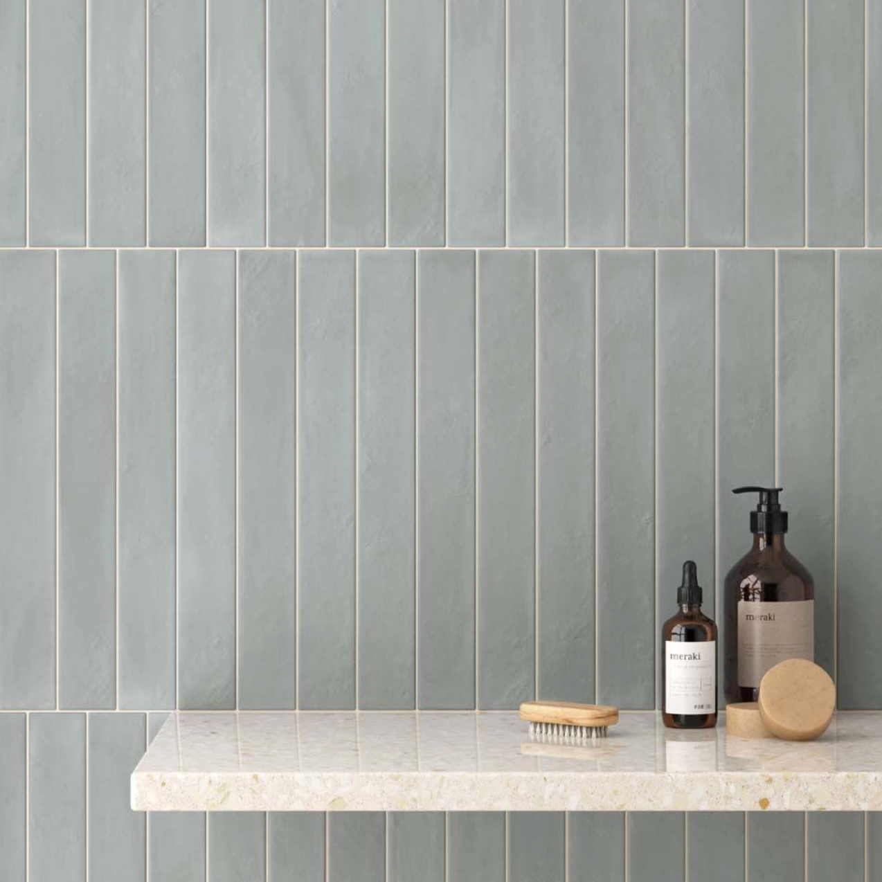 Dwell Mediterranean Blue Matt Wall Tile 5x40cm