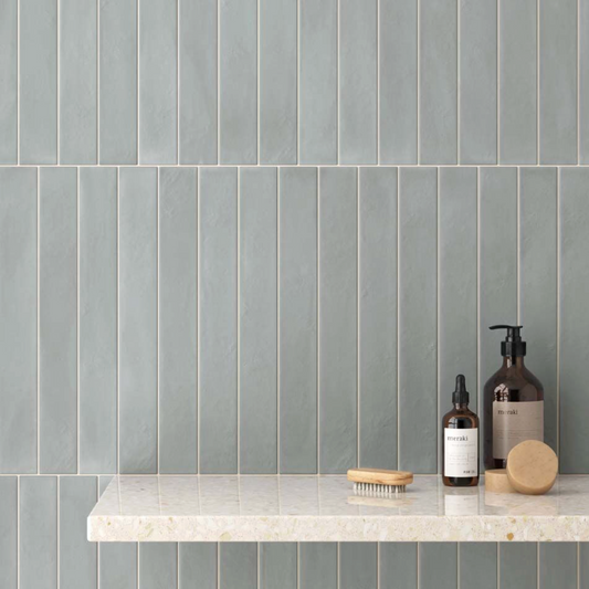 Dwell Mediterranean Blue Matt Wall Tile 5x40cm