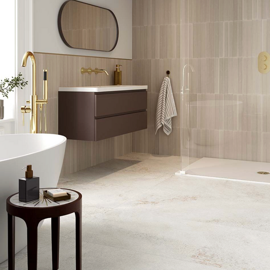 Dwell Mediterranean Cream Matt Wall Tile 5x40cm