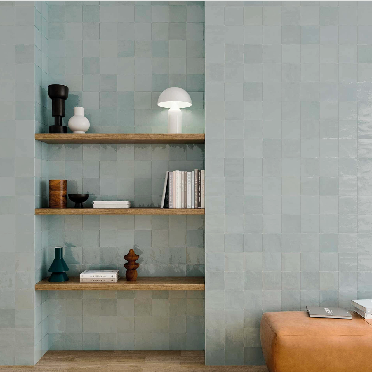 Zellige Light Blue Gloss Wall Tiles 13x13cm