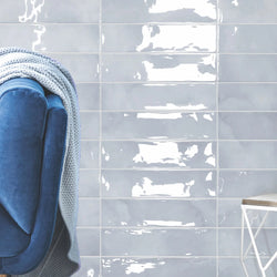 Lagoon Sky Blue Gloss 7.5x30cm - Metro Tiles