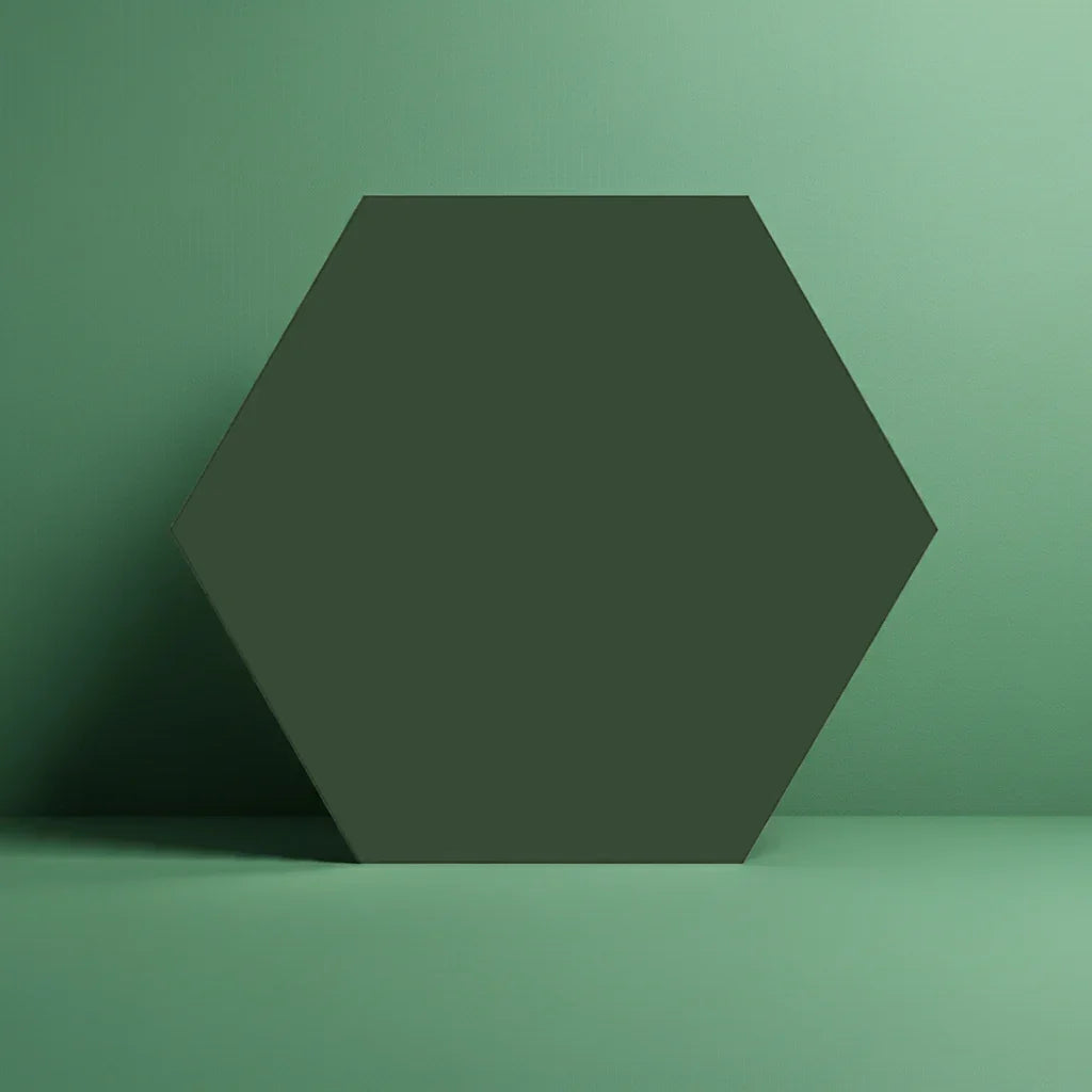 Hexagon Green Matt Wall And Floor Tiles 23x27cm - Metro Tiles