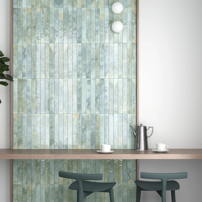 Subway Aqua Wall Tile 5x40cm - Metro Tiles