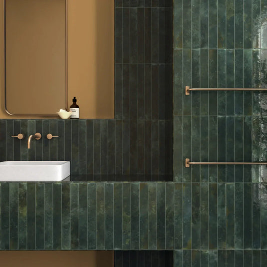 Subway Forest Green Wall Tile 5x40cm - Metro Tiles