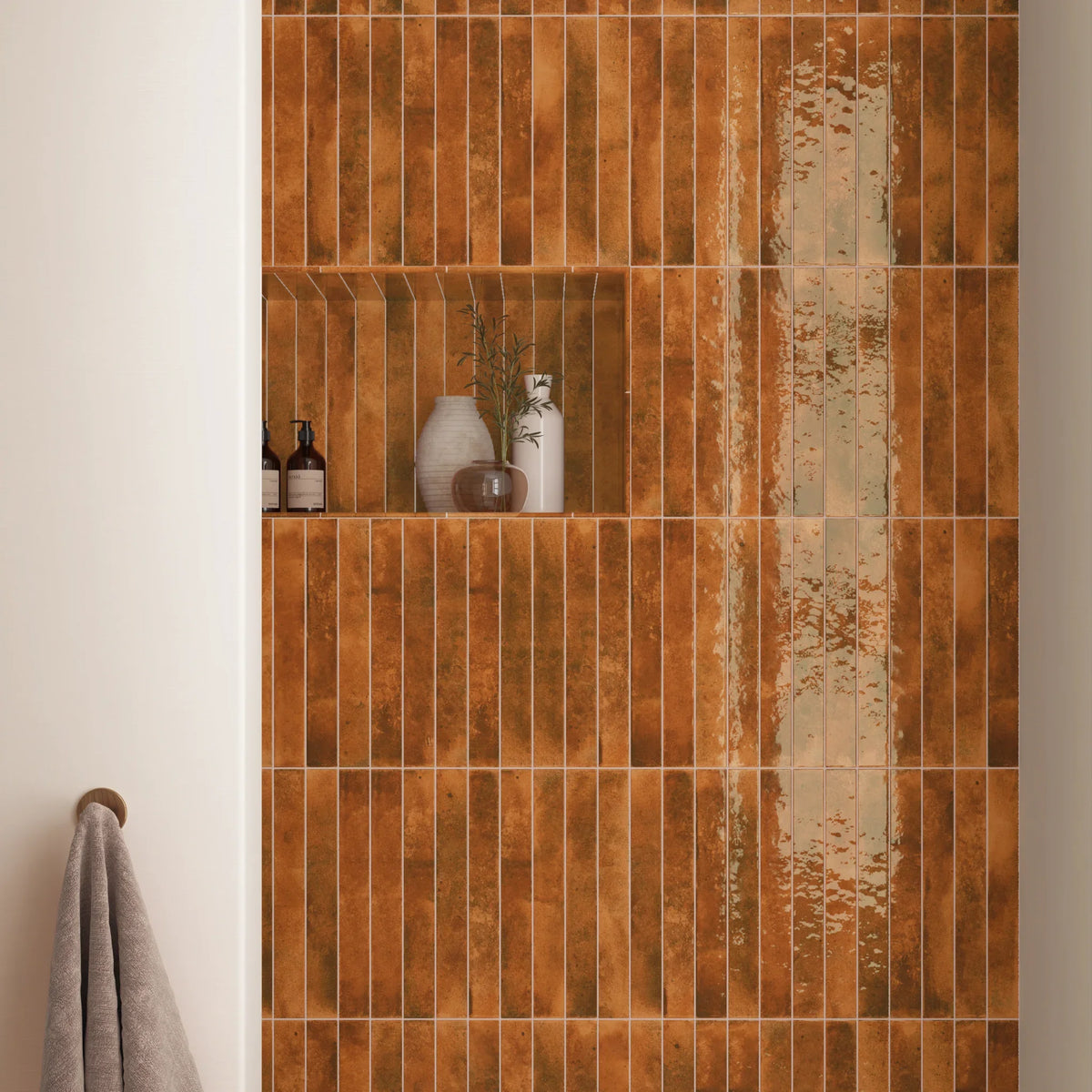 Subway Orange Wall Tile 5x40cm – Metro Tiles