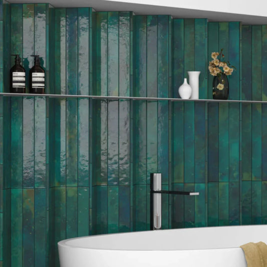 Subway Turquoise Wall Tile 5x40cm - Metro Tiles
