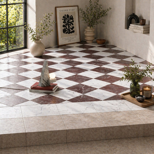 Chelsea Rose Marble Porcelain Floor Tile 25x25cm