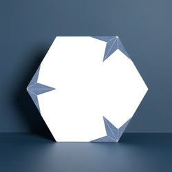 Blue Star Hexagon Wall And Floor Tiles 22x25cm - Metro Tiles
